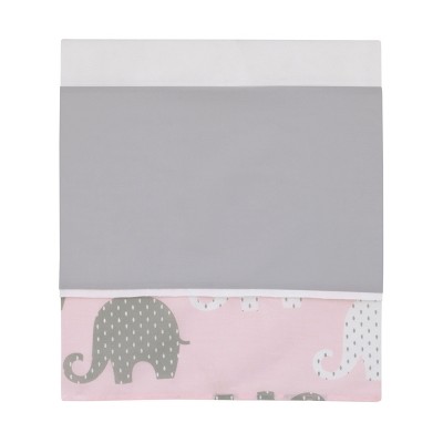 Pink and Gray Elephant Cotton Toddler Comforter Set