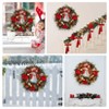30 Inch Christmas Wreath, Lighted Large Outdoor Christmas Door Wreath with Red Gold Balls for Front Door Fireplace Window Holiday Home Decor - 3 of 4