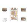 GustoWave Rolling Garment Rack, Coat Rack Wardrobe, Freestanding, Heavy-Duty Metal Clothes Rack with Hanging Bar, Metal Basket, Open-Style Wardrobe - 4 of 4