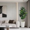 Artificial Fiddle Leaf Fig Tree with Modern Planter, Realistic Silk Leaves, Tall Faux Plant for Home, Living Room Decor - 3 of 4
