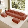 AENKYO Cloud-Like Boneless Loveseat, Soft Velvet Modular 2-Seater Sofa with No Assembly & Pillows, Modern Orange Floor Futon for Living Room - 2 of 4