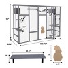 LAOTIES Large Outdoor Wooden Catio,Weatherproof Cat Enclosure With 6 Platforms,2 Cat Condos,Bridge And Scratching Board - 2 of 4