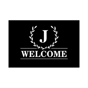Personalization Mall Laurel Wreath Personalized Letter Doormat - 18" x 27" - 1 of 1