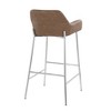 Contemporary Bar Stool with Backrest and Metal Frame for Kitchen Island or Home Bar, Set of 2 - 4 of 4