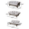 Christopher Knight Home Lana Patio Acacia Convertible 3 Seater Daybed Sofa with Foldable Arm and 4 Pillows - 3 of 4