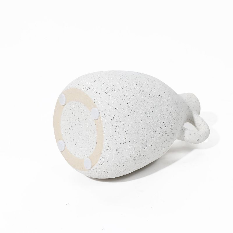 LuxenHome White Ceramic Pitcher Round Vase, 5 of 9