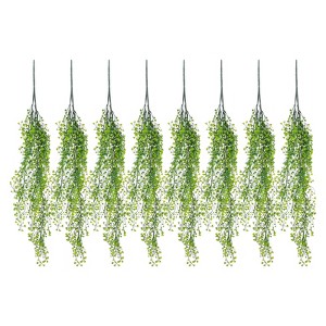 Unique Bargains Artificial Hanging Plants Fake Ferns Hanging Vines for Indoor Wall 8 Pcs - 1 of 4