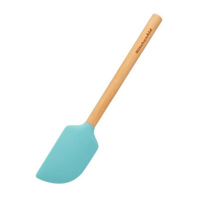 3 Pack...KitchenAid  Bamboo Scraper Spatula Aqua Sky