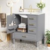 KTMBDW Bathroom Vanity with Ceramic Sink, Bathroom Vanity Cabinet with Door with 4 Drawers, 30 Inches Wooden Cabinet - 3 of 4