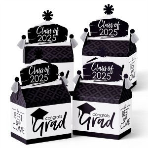 Big Dot of Happiness Black and White Grad - Best is Yet to Come - Treat Box Party Favors - 2025 Grad Party Goodie Gable Boxes - Set of 12 - 1 of 4
