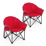2 PCS Oversized Folding Padded Camping Moon Saucer Chair Bag Outdoor Fishing Red\Navy\ Brown\Grey