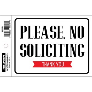Hillman English White No Soliciting Decal 4 in. H X 6 in. W - Case of 6 - 1 of 1