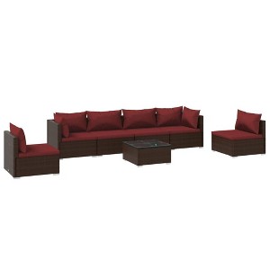 vidaXL Garden Lounge Set Brown, Cinnamon Red - 1 of 4
