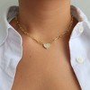 Adornia 14k Gold Plated Mother of Pearl Mini Heart Chain Necklace - 2 of 4