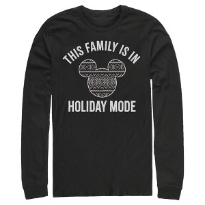 Men's Mickey & Friends Holiday Mode Long Sleeve Shirt - 1 of 4