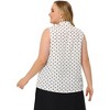 Agnes Orinda Women's Plus Size Elegant Formal Polka Dots Sleeveless Tie Neck Tank Top - 4 of 4