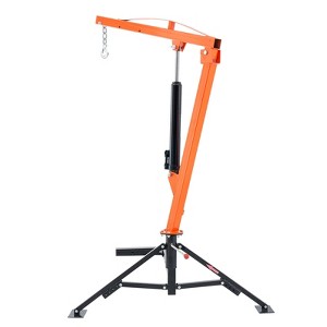 VEVOR Hydraulic Pickup Truck Crane, 1000 lbs Capacity, 360° Swivel, Hitch Mounted Crane with Three Boom Capacities of 500 lbs, Orange - 1 of 4