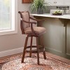 31" Dakota Upholstery Swivel Barstool with Arms Light Brown - Powell Company: Rubberwood, Tweed Fabric, 275 lb Capacity - 2 of 4