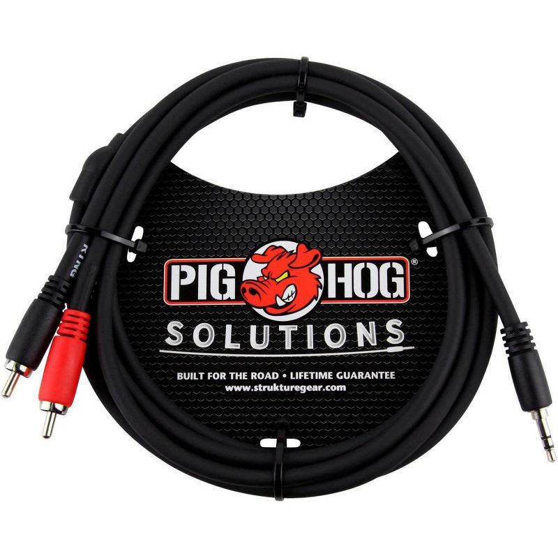 Pig Hog Solutions Stereo Breakout Cable 3.5 mm to Dual RCA, 2 of 4