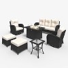 LayinSun Outdoor Patio Furniture Set, Black Rattan Wicker Sectional Swivel Rocker Chairs Sets - 2 of 4
