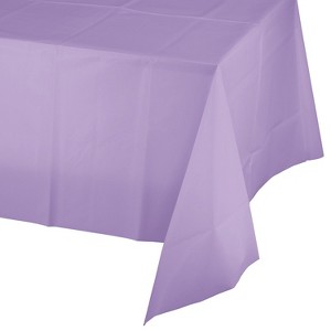 Creative Converting 54"W x 108"L Luscious Lavender Purple Plastic Tablecloths 3 Count (DTC01250TC) - 1 of 1