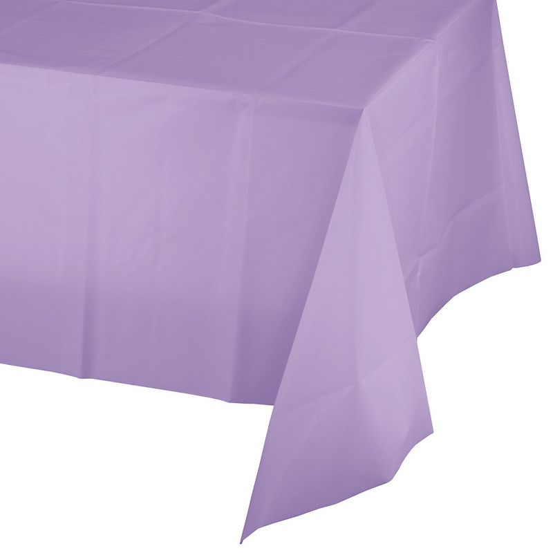 Creative Converting 54"W x 108"L Luscious Lavender Purple Plastic Tablecloths 3 Count (DTC01250TC), 1 of 2