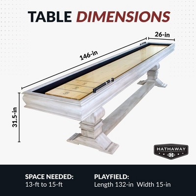 Montecito 12' Driftwood Hardwood Shuffleboard Table
