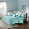 Grungis Silver Metallic Geometric Print 4-Piece Sheet Set,Machine Washable,Easy Care, Bedding Set - 2 of 4