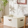 WeThinkStorage Adjustable Fabric Storage Bin with Clear Cover and Dividers Ivory - 4 of 4