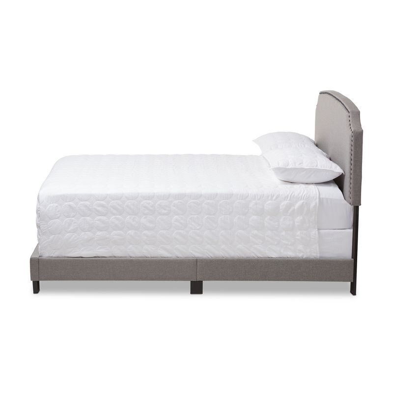 Odette Modern and Contemporary Fabric Upholstered Bed - Light Gray - Baxton Studio, 3 of 14