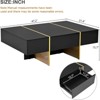 ALEXOUN High Gloss Coffee Table with 2 Drawers & Multi-Storage - Fashionable Rectangle Center Table for Living Room,Office Lounge & Balcony - 3 of 4