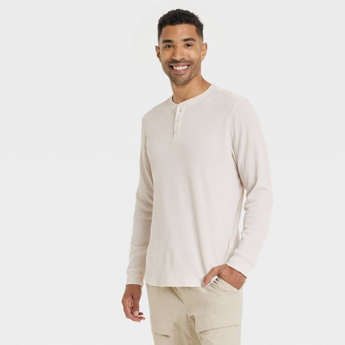 Men's Waffle-knit Henley Athletic Top - All In Motion™ Stone L : Target