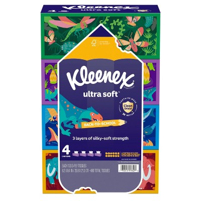 Kleenex Ultra Soft Facial Tissue - Back-to-School Pack - 4pk/120ct