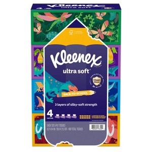 Kleenex Ultra Soft Facial Tissue - Back-to-School Pack - 4pk/120ct - 1 of 4