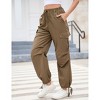 Women Baggy Parachute Pants Casual Cargo Pant Low Waist Loose Pants Multiple Pockets Jogger - 4 of 4