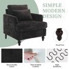 MOONMISS Mid Century Modern Arm Chairs with Studded, Solid Wood Frame,for Bedroom,Reading - 3 of 4