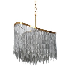LNC Shoebill 4-Lights 18" Modern Luxury Empire Chandeliers,Gold and Silver - 1 of 4