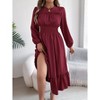 Clearlove Women's Long Sleeve Dress with Ruffle Accents & Defined Waist - 4 of 4