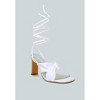 Chasm Satin Ruched Strap Tie Up Sandals Women - 2 of 4