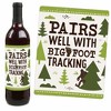 Big Dot of Happiness Sasquatch Crossing - Bigfoot Party or Birthday Party Decorations for Women and Men - Wine Bottle Label Stickers - Set of 4 - 3 of 4