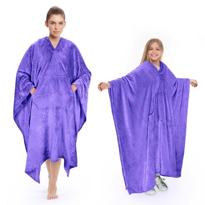 Tirrinia Blanket Comfy Plush Fleece Wearable Blanket for Adult Women Men Kids Throw Wrap Cover Indoors or Outdoors , 55''x 80''