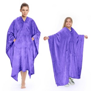 Tirrinia Blanket Comfy Plush Fleece Wearable Blanket for Adult Women Men Kids Throw Wrap Cover Indoors or Outdoors , 55''x 80'' - 1 of 4
