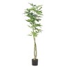 SEVOBAL Artificial Plants 160CM Money Tree Pre-Potted Faux Pachira Macrocapa for Feng Shui Home Decor, Green, 31.5"*31.5"*63" - 4 of 4