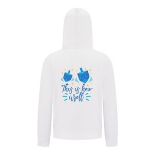 Everyday Kids Hanukkah Collection “This Is How I Roll” Zip Up Hoodie – Fun Holiday Sweatshirt - 1 of 4
