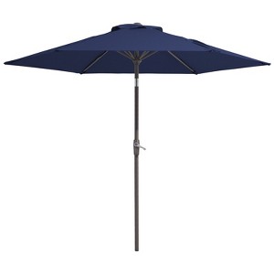 Hyleory 7.5' Sunbrella with 6 ribs,Hyleory Tilt Market Patio Umbrella with Oval Ribs Iron Pole, Sturdy and Adjustable - 1 of 4