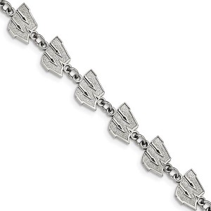 Black Bow Jewelry Stainless Steel Wisconsin Badgers NCAA charm Bracelet 8 Inch - 1 of 4