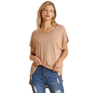 Slickblue Sheer Dolman Sleeve Scoop Neck Top for Women – Ivory – Side Slit – Casual & Relaxed Wear - S - 1 of 4