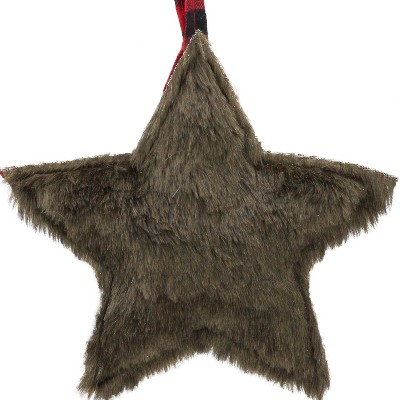 Northlight 8" Faux Fur Star Christmas Ornament - Brown