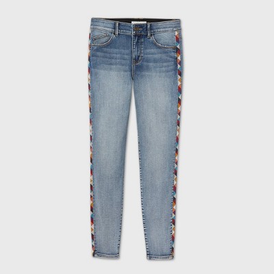 embroidered jeans skinny