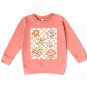 The Juniper Shop SmileyWorld Checkered Floral Distressed Toddler Sweatshirt - 1 of 4